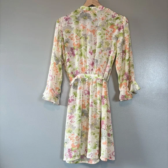 Vintage Oscar de la Renta Pink Label Medium Lightweight Robe Colorful Floral - Picture 4 of 6